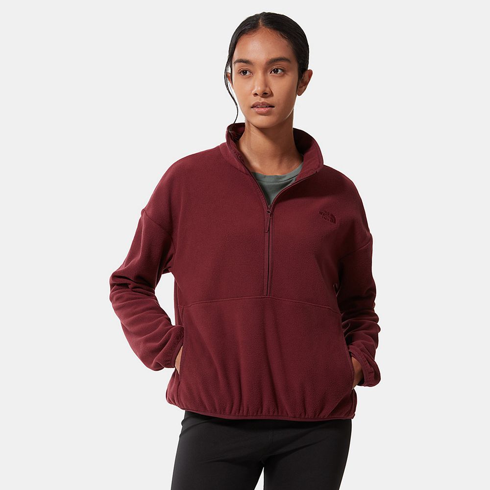 The North Face Sweater Womens Australia - The North Face Tka Glacier Cropped Red Hiking (DYU-241905)